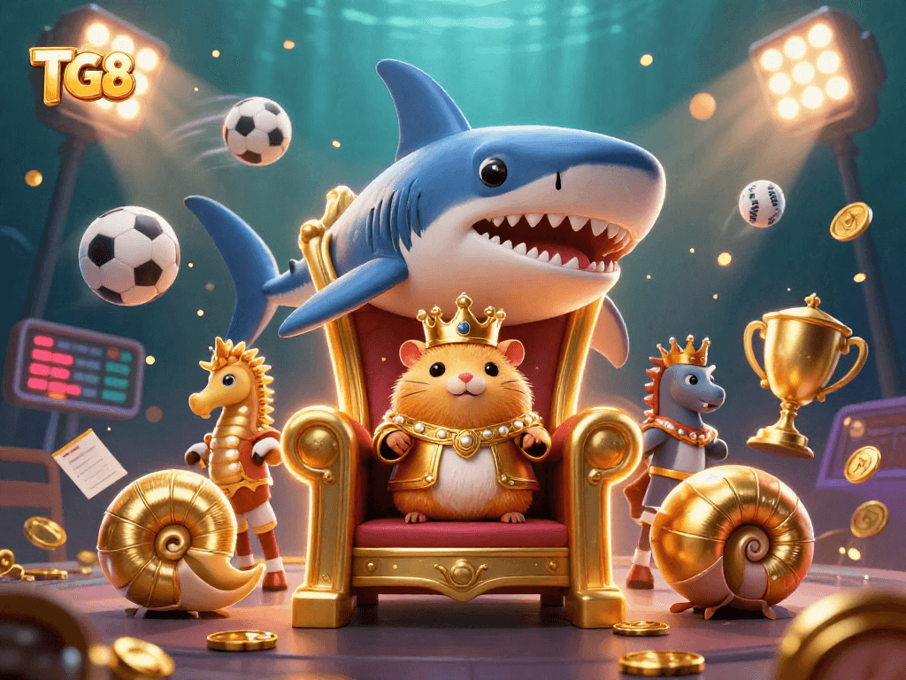 Engage with thrilling gameplay at TG88 as a golden hamster king rules over a colorful casino scene.
