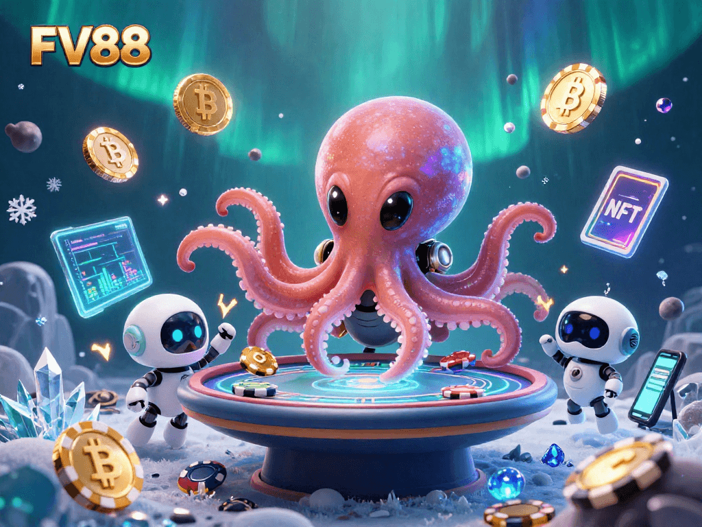 Join the excitement at FV88 with a vibrant cosmic casino scene and dynamic alien characters!