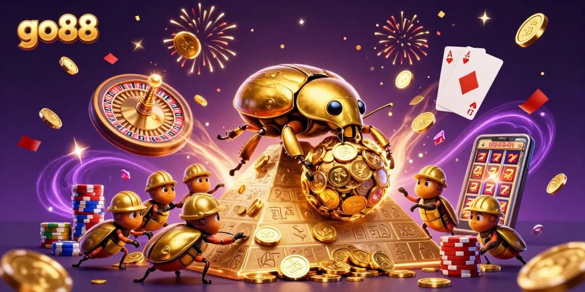 Engage in the go88 experience with vibrant casino elements featuring golden coins and dynamic gameplay.