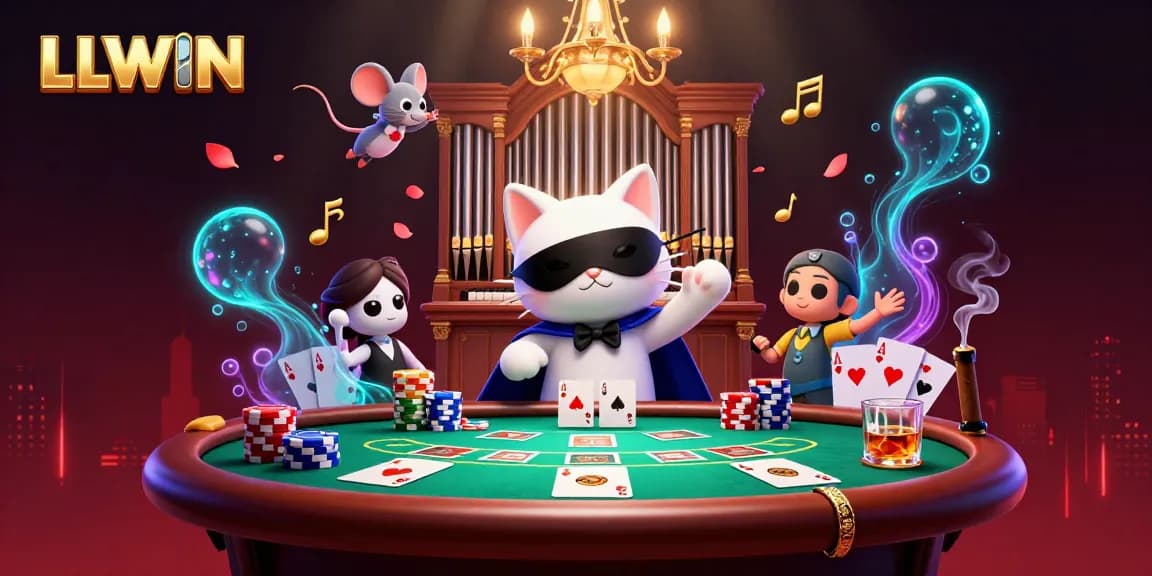 Engage in thrilling gameplay at LLWIN with dynamic poker scenes, vibrant casino elements, and captivating characters.