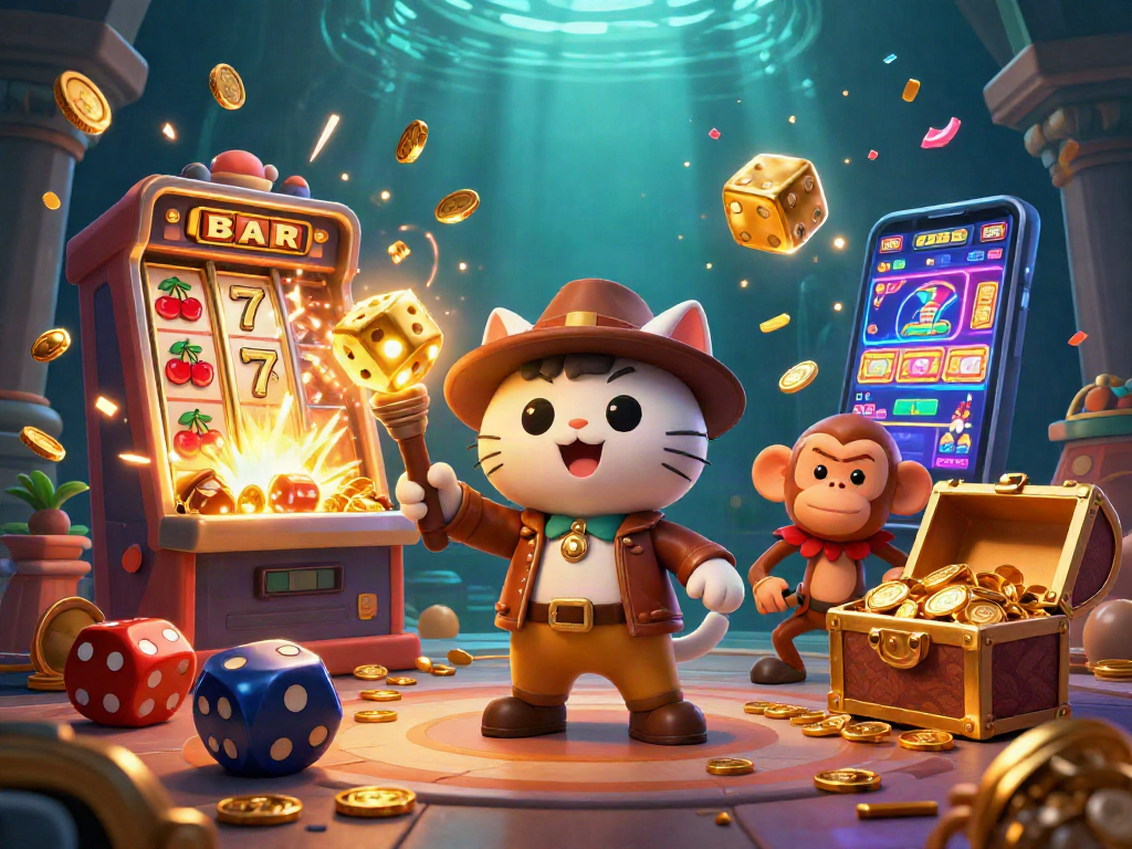 Win big with pokies33 in this vibrant 3D illustration of a golden casino artifact discovery.