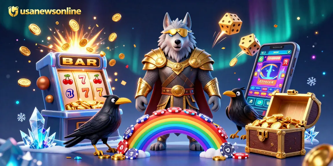 Experience thrilling jackpots at usanewsonline with Odin and his ravens amidst vibrant slot action.