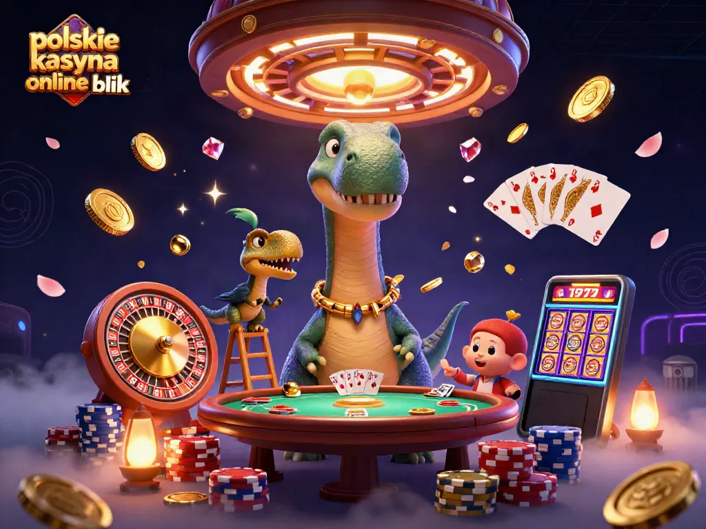 Experience the excitement of polskie kasyna online blik with a thrilling 3D casino scene featuring dynamic characters and vibrant game elements.