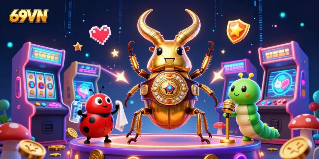 Experience thrilling games at 69VN with colorful casino elements in a vibrant atmosphere.