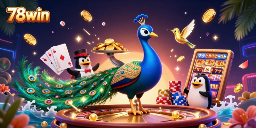 Bet on winning strategies with 78win's dazzling casino-themed illustration.