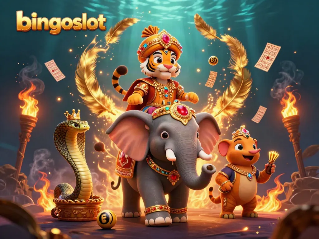 Gambar bingo berwarna cerah dalam permainan bingoslot dengan kartu bingo dan bola bernomor.