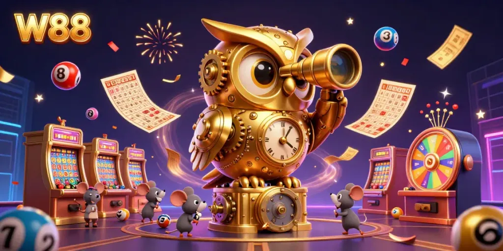 Experience thrilling moments at W88 with vibrant casino elements, powered by excitement and luck!
