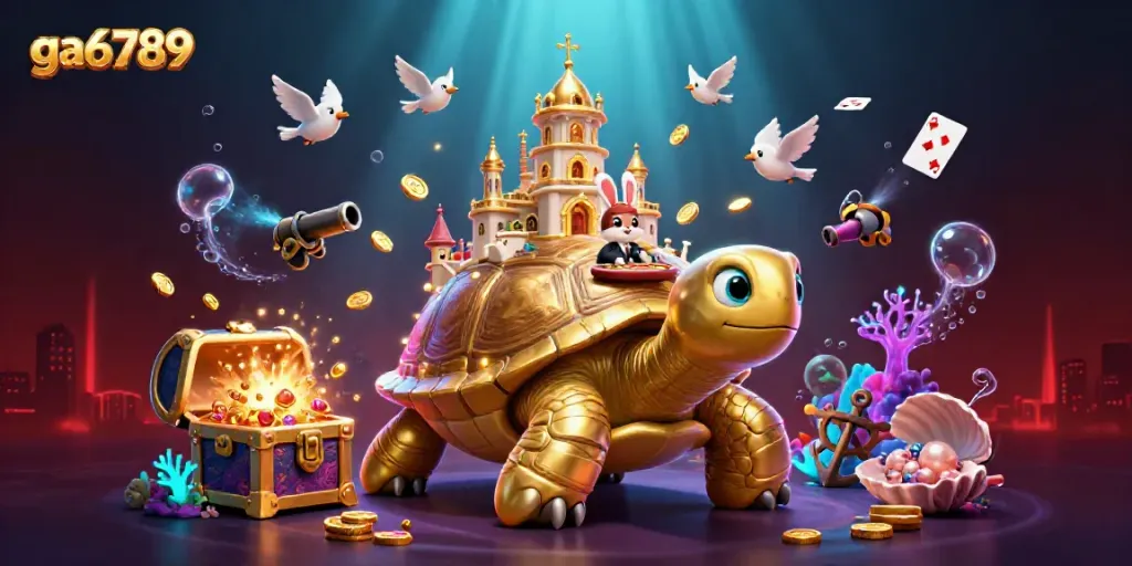 Place bets at ga6789 with live dealer action on a golden tortoise casino