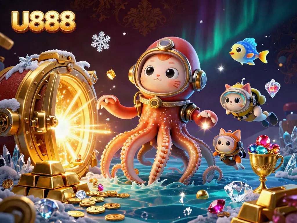 Engage with U888 by diving into an underwater treasure hunt filled with gold, gems, and bioluminescent creatures.