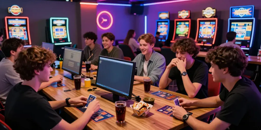 Exciting gaming scene at HITCLUB showcasing community and entertainment.