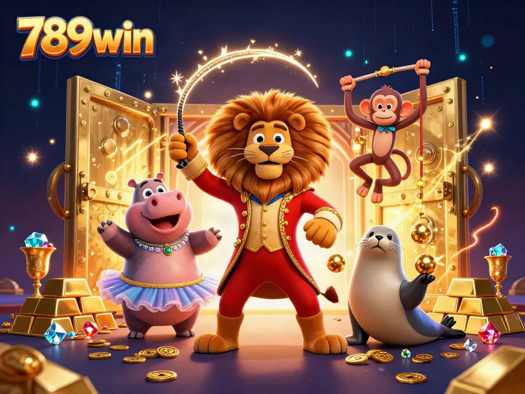 Experience high-stakes gaming excitement with vivid 789win characters in a rich casino scene.