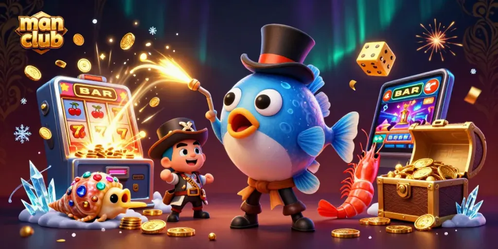Experience thrilling jackpots at man club with dynamic slot machines and enchanting sea creatures!