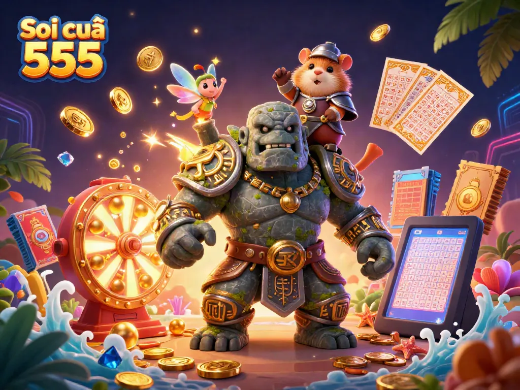 Soi cầu 555: Explore vibrant lottery imagery featuring enchanting characters and magical elements.