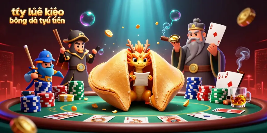 Experience the excitement of tỷ lệ kèo bóng đá trực tuyến with this dynamic casino-themed 3D scene featuring vibrant characters and game elements.