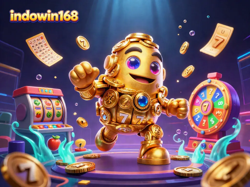 Pelajari permainan slot menarik di indowin168 dengan simbol mesin slot yang berkilauan.