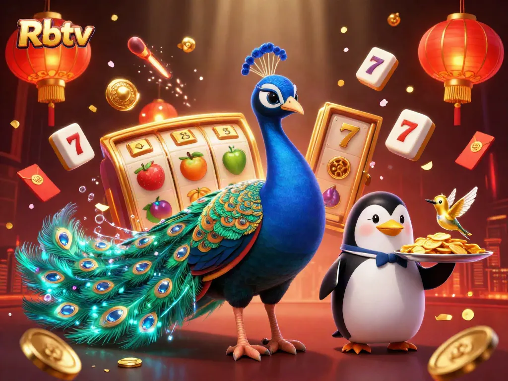 Menangkan permainan kasino Rbtv dengan simbol keberuntungan 7 dan jackpot bersinar di sekelilingnya.