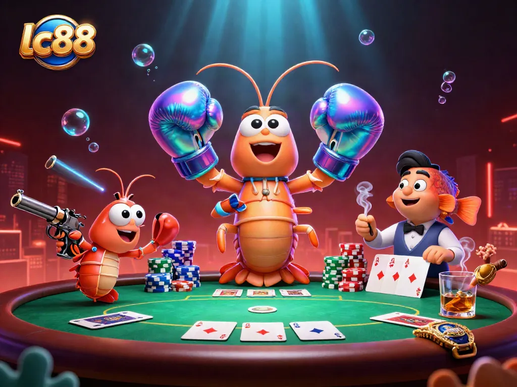 Engage with lc88 at the poker table with vibrant characters and dynamic elements.