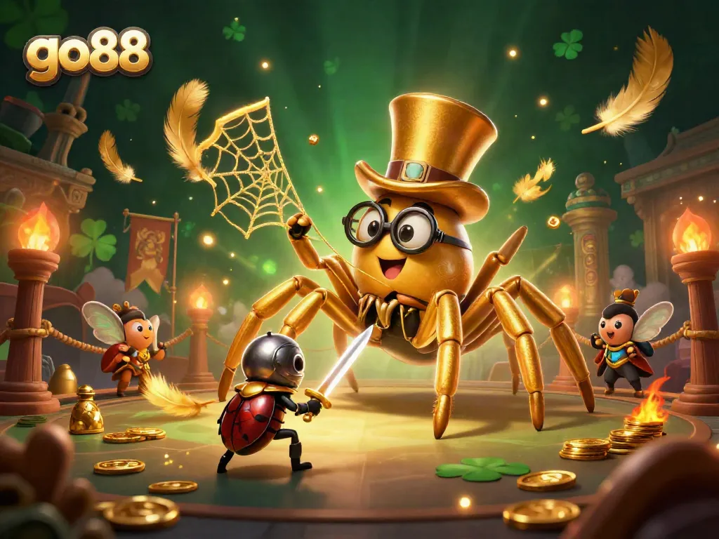 Engage with go88 in a vibrant gambling scene featuring charismatic characters and dynamic casino elements.