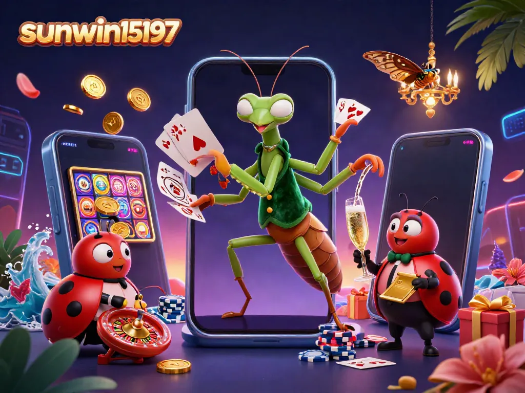 Engage in thrilling gameplay at sunwin15197 with a giant praying mantis dealer and exciting casino elements