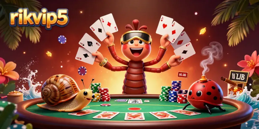 Experience thrilling gameplay with rikvip5 where a millipede dealer and friends elevate the casino vibes.
