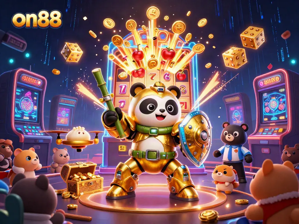 Experience exciting gameplay at on88 with vibrant 3D characters amid a jackpot explosion.