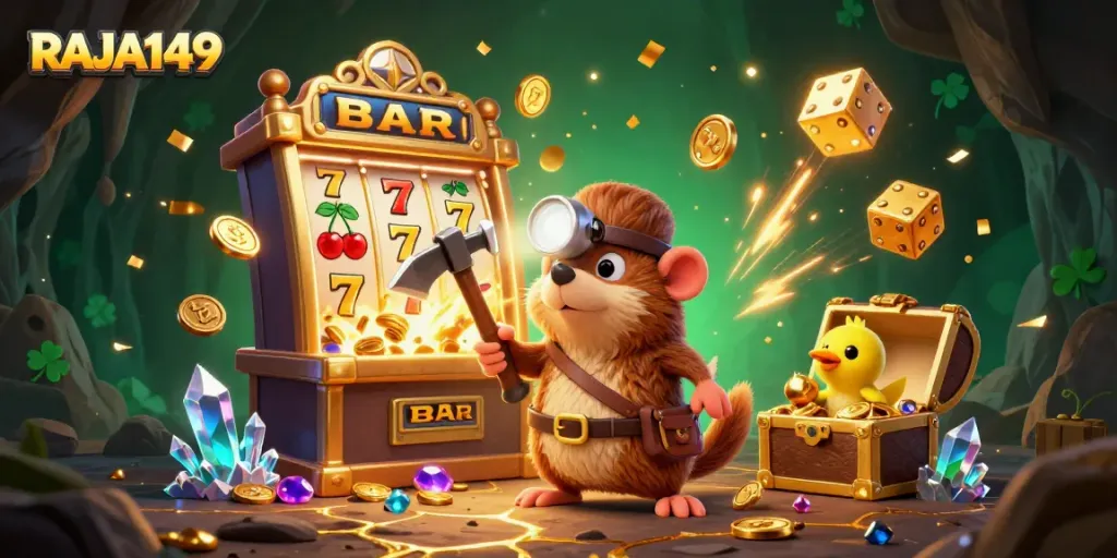 Experience thrilling wins with RAJA149 as a treasure hunter mole unveils jackpots and golden treasures.