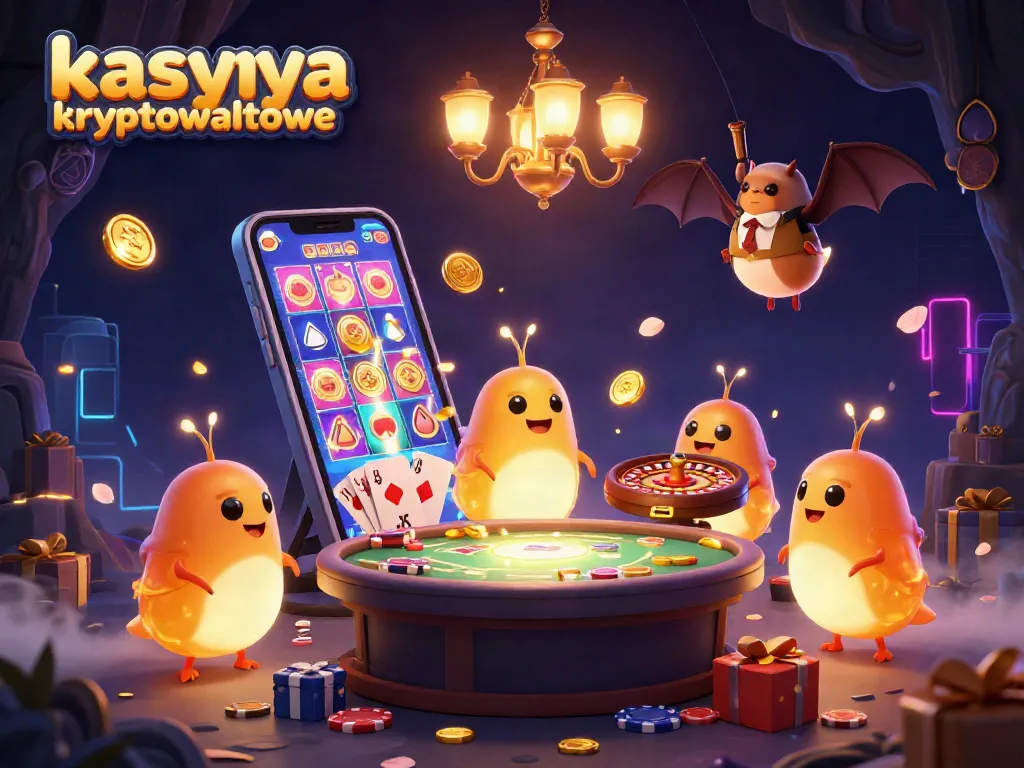 Experience kasyna kryptowalutowe with glowworms lighting a cave casino in vibrant detail.