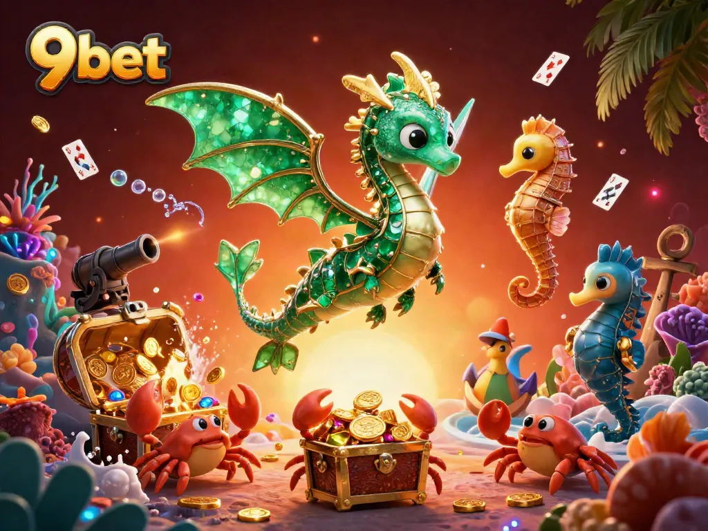 Join the excitement at 9bet with a treasure-filled underwater casino scene.