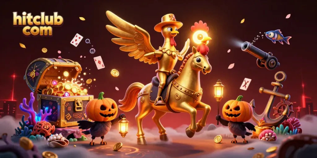 Engage in thrilling play at hitclub com with a vibrant 3D casino scene bursting with action!
