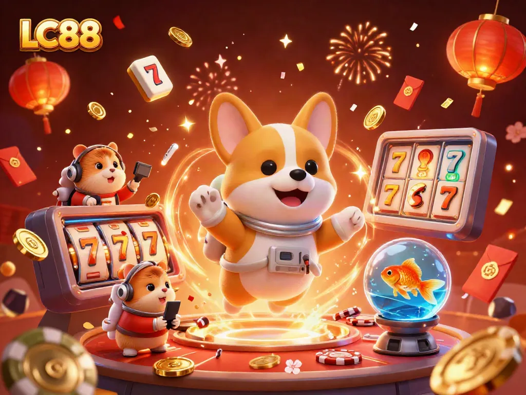 Experience excitement at LC88 with playful characters and a lively casino scene filled with color and fun.