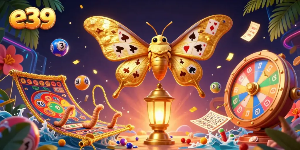 Experience the thrill of e39 gaming with vibrant symbols and dynamic elements illustrating the excitement of casino play.