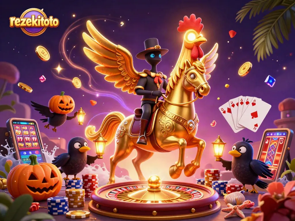 Experience thrilling gameplay with rezekitoto in a vibrant casino scene featuring golden elements and excitement.