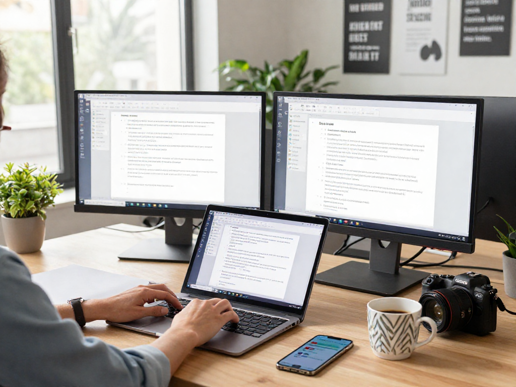 Sogou input method in action on a modern office laptop, showcasing productivity tools and an engaging workspace.