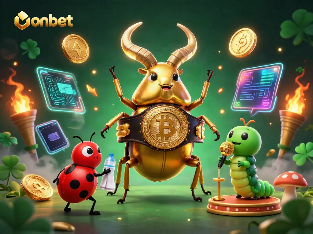 onbet showcases thrilling casino themes with a dynamic boxing scene featuring a golden stag beetle.