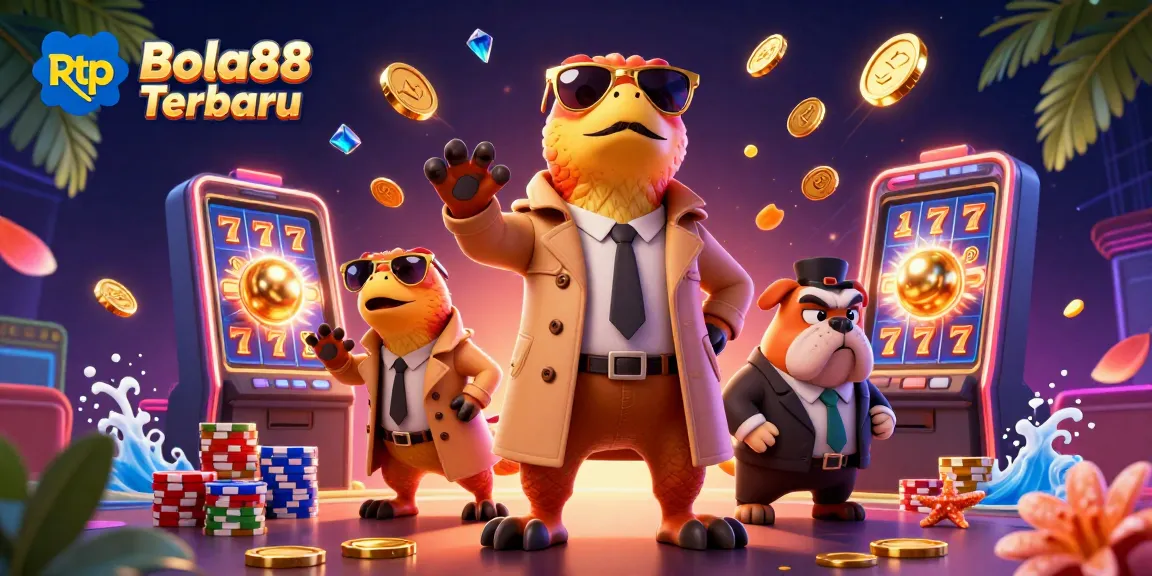 Experience thrilling slot action with Rtp Bola88 Terbaru, featuring dynamic raptors in a vibrant casino setting.