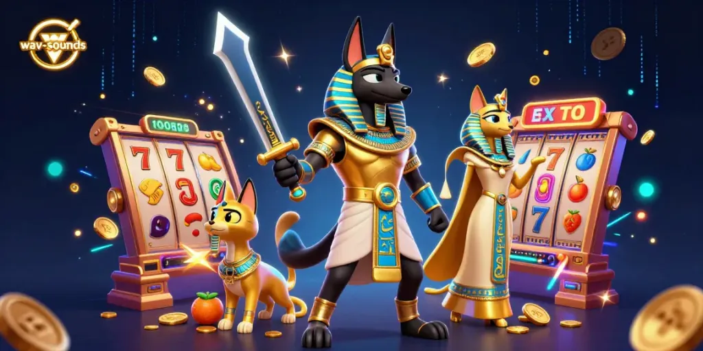 Menangkan bonus besar di wav-sounds dengan banyak simbol jackpot dan koin emas bersirkulasi.